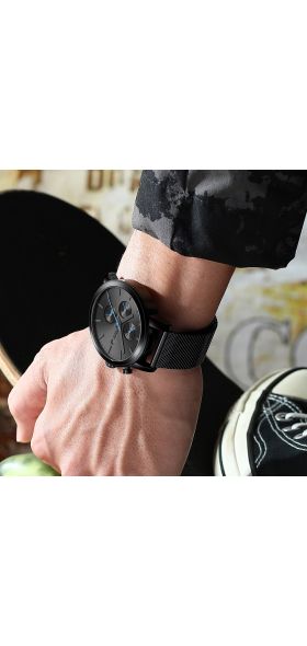 CRRJU Fashion Mens Watches 2020 Luxury Top Brand Quartz Watch Military Sport Mesh Strap Waterproof Wrist Watches Men Relogios