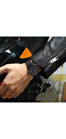 CRRJU Fashion Mens Watches Ultra Thin Quartz Watch Men Casual Slim Mesh Steel Waterproof Sport Watch Black Relogio Masculino