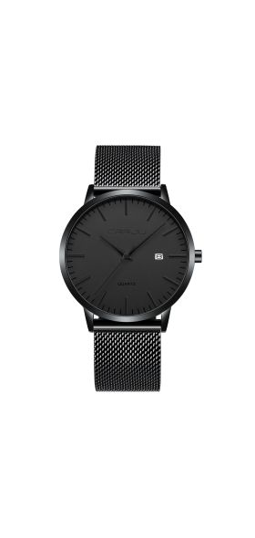 CRRJU Fashion Mens Watches Ultra Thin Quartz Watch Men Casual Slim Mesh Steel Waterproof Sport Watch Black Relogio Masculino