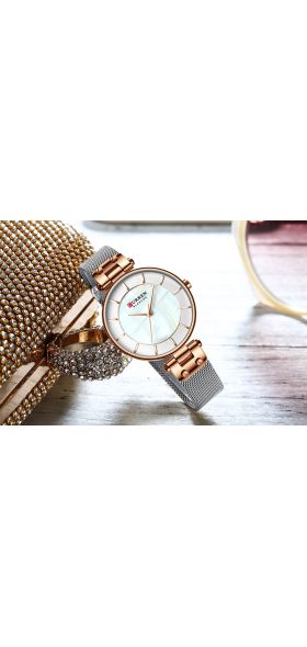 CURREN Watch Women Luxury Brand Ladies Dress Quartz Wristwatch Leather Waterproof Female Watches Girl Clock Relogio Feminino