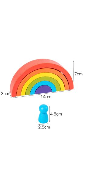 DIY children's wooden rainbow toy creative wood rainbow stacked balance blocks baby toy Montessori educational toys for children