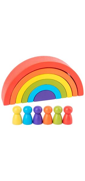 DIY children's wooden rainbow toy creative wood rainbow stacked balance blocks baby toy Montessori educational toys for children