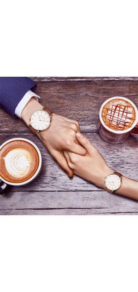 Dropshipping High Quality Rose Gold Dial Watch Men Leather Waterproof Wristwatch Women Dress Fashion Japan Quartz Movement Saat