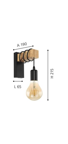 Iron Wood Nordic Black E27 Wall Light Fixture Lampara Pared Stairs Led Light Lamps for Home Lampara De Pared