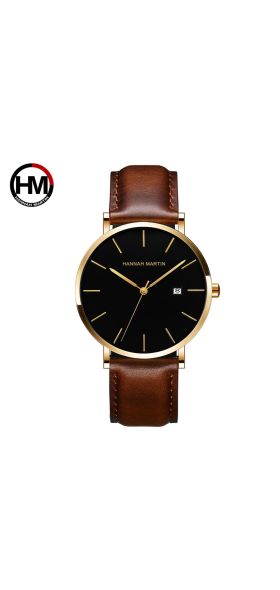 Japan Quartz Movement Full Black Simple Design Original Classic Men Watches With Calendar Leisure Fashion Waterproof Wrist Watch
