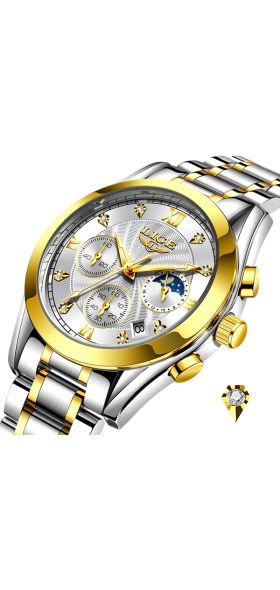 LIGE 2020 New Gold Watch Women Watches Ladies Creative Steel Women's Bracelet Watches Female Waterproof Clock Relogio Feminino