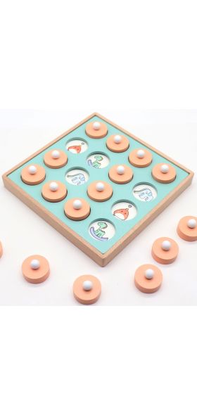 Montessori Memory Match Chess Game 3D Puzzles Wooden Early Educational Family Party Casual Interaction Game Toy For Children Kid