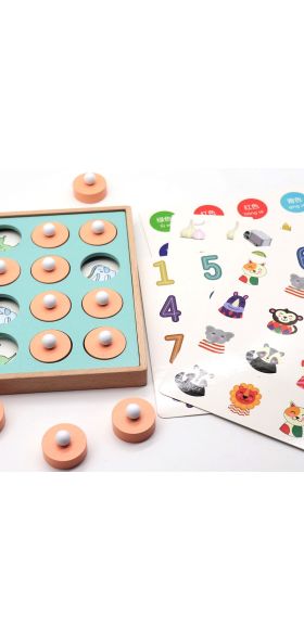 Montessori Memory Match Chess Game 3D Puzzles Wooden Early Educational Family Party Casual Interaction Game Toy For Children Kid