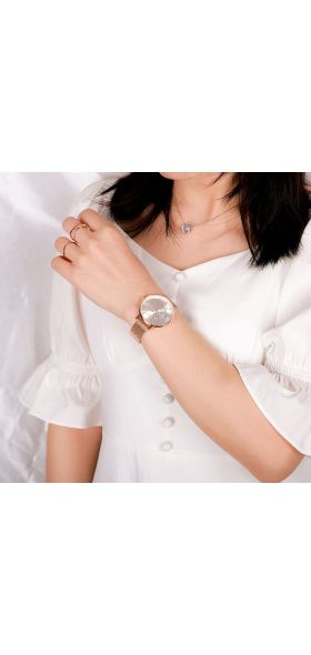 NAVIFORCE Luxury Crystal Watch Women Top Brand Rose Gold Steel Mesh Ladies Wrist Watches Bracelet Girl Clock Relogio Feminino