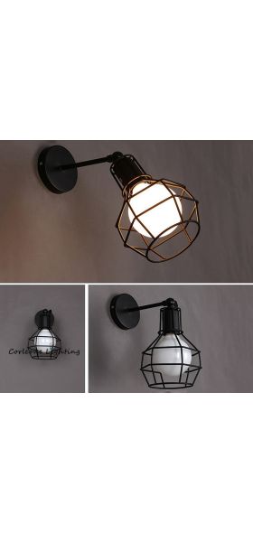 Retro Wall Lamp Vintage Industrial Iron Art Wall Light Bedside Lamp Living Room Wall Sconce LED E27 Indoor Wall Light Fixture