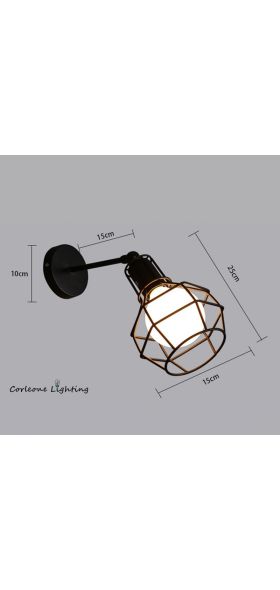 Retro Wall Lamp Vintage Industrial Iron Art Wall Light Bedside Lamp Living Room Wall Sconce LED E27 Indoor Wall Light Fixture