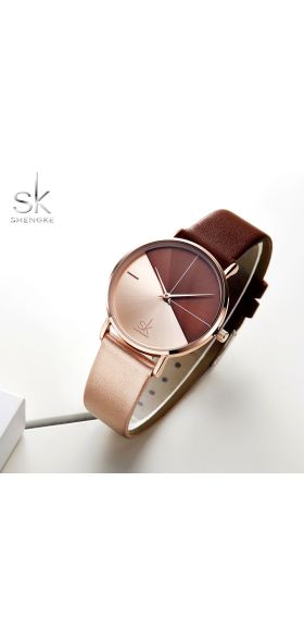 SK Luxury Leather Watches Women Creative Fashion Quartz Watches For Reloj Mujer 2019 Ladies Wrist Watch SHENGKE relogio feminino