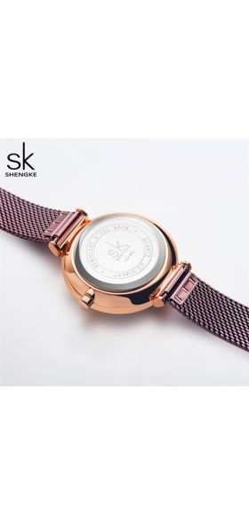 Shengke New Design Women Watches Elegant 32 MM Dial Blue Mesh Band Reloj Mujer Japanese Quartz Movement  Luxury Relogio Feminino