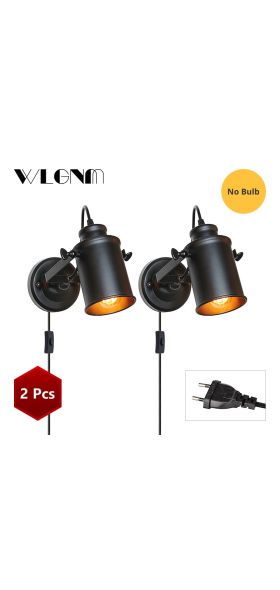Vintage Wall Lamp Industrial light wall sconc,Plug with push button switch,Retro light wall,bedroom living room aisle lighting