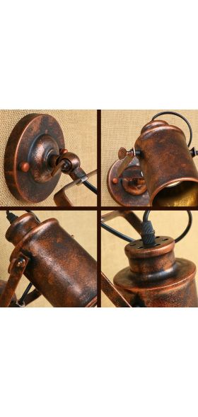 Vintage Wall Lamp Industrial light wall sconc,Plug with push button switch,Retro light wall,bedroom living room aisle lighting