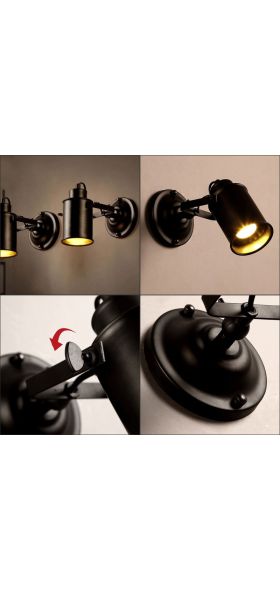 Vintage Wall Lamp Industrial light wall sconc,Plug with push button switch,Retro light wall,bedroom living room aisle lighting