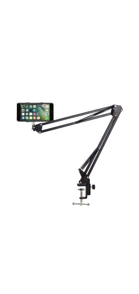 360 Rotating Flexible Long Arms Mobile Phone Holder For iPhone Xiaomi Desktop Bed Lazy Bracket Phone Stand Metal Clamp Support