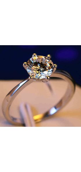 90% OFF Luxury Female Small Lab Diamond Ring Real 925 Sterling Silver Engagement Ring Solitaire Wedding Rings For Women