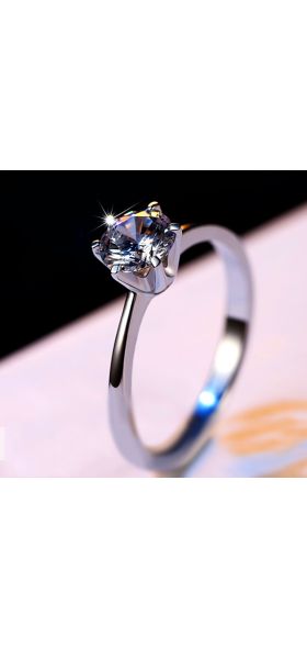 90% OFF Luxury Female Small Lab Diamond Ring Real 925 Sterling Silver Engagement Ring Solitaire Wedding Rings For Women