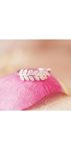 925 Sterling Silver Fresh Sweet Branch Leaf Temperament Personality Fashion Female Trendy Resizable Opening Rings SRI025