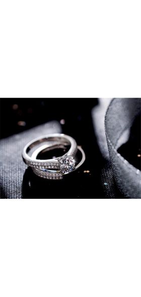 CC 925 Silver Rings For Women Simple Design Double Stackable Fashion Jewelry Bridal Sets Wedding Engagement Ring Accessory CC634