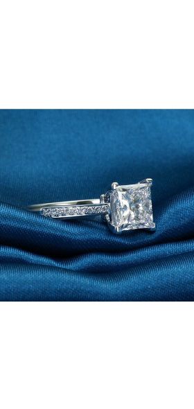 CC Jewelry Fashion Sterling 925 Silver Rings For Women Jewelry Simple Design Square Bridal Wedding Engagement Ring Bijoux CC631