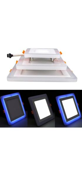 Double Color LED Ceiling Light 6W 9W 16W 24W Recessed Ceiling Lamp Round Square Panel Spot Light AC85-265V Indoor LED Bulb