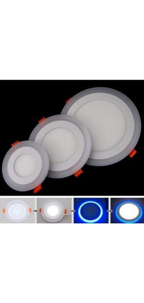 Double Color LED Ceiling Light 6W 9W 16W 24W Recessed Ceiling Lamp Round Square Panel Spot Light AC85-265V Indoor LED Bulb