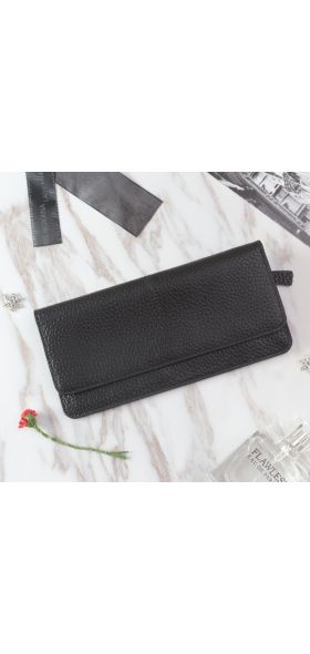 Genuine Leather Women Wallet Fashion Solid Color Coin Purse Multifunctional Cowhide Female Long Women Purses Zipper Card Holder