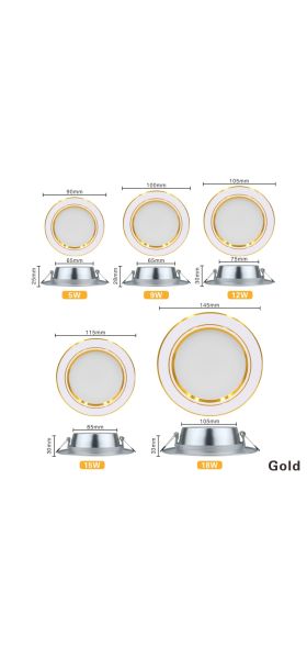 LED Downlight 5W 9W 12W 15W 18W Recessed Round LED Ceiling Lamp AC 220V 230V 240V Indoor Lighting Warm White Cold White