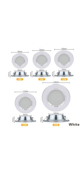 LED Downlight 5W 9W 12W 15W 18W Recessed Round LED Ceiling Lamp AC 220V 230V 240V Indoor Lighting Warm White Cold White