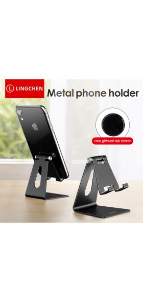 LINGCHEN Phone Holder Stand for iPhone 11 Xiaomi mi 9 Metal Phone Holder Foldable Mobile Phone Stand Desk For iPhone 7 8 X XS