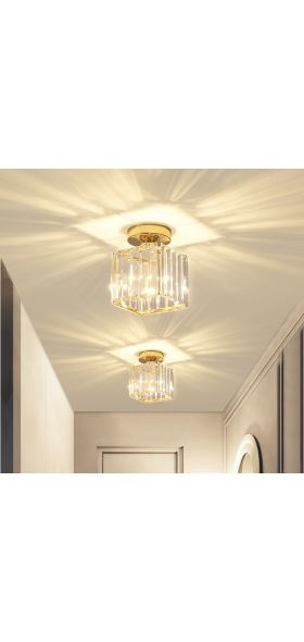 Led Ceiling Lights Crystal Lampshade Balck Gold Plafonnier Living Room Bedroom Modern Round Square Decorative Ceiling Lamp E27