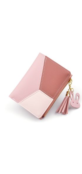 New Arrival Wallet Short Women Wallets Zipper Purse Patchwork Fashion Panelled Wallets Trendy Coin Purse Card Holder Leather