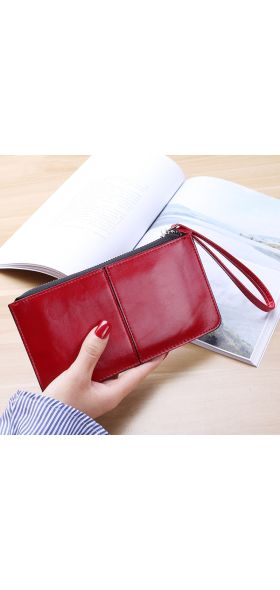 New Fashion Women Office Lady PU Leather Long Purse Clutch Zipper Business Wallet Bag Card Holder Big Capacity Wallet