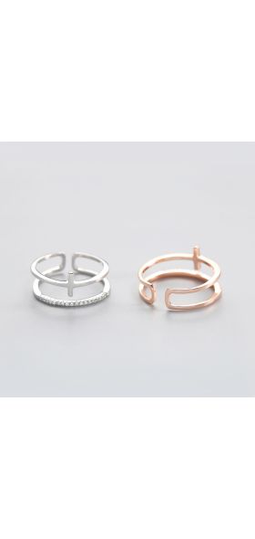 OL Geometric BRidal Cross Personality Ring 925 Sterling Silver For Women Birthday Party Fine jewelry New 2018 Accessories