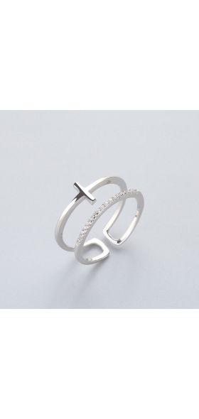 OL Geometric BRidal Cross Personality Ring 925 Sterling Silver For Women Birthday Party Fine jewelry New 2018 Accessories