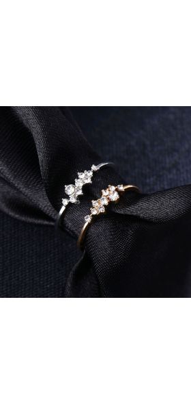Stylish Fashion Women Ring Finger Jewelry Rose Gold /Sliver /Gold Color Rhinestone Crystal Opal Rings 6/7/8/9 Size Hot Sale