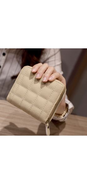 Women Short Wallets PU Leather Female Plaid Purses Nubuck Card Holder Wallet Fashion Woman Small Zipper Wallet With Coin Purse
