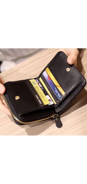 Women Short Wallets PU Leather Female Plaid Purses Nubuck Card Holder Wallet Fashion Woman Small Zipper Wallet With Coin Purse