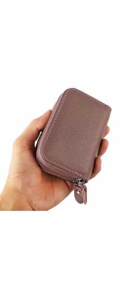 Womens Wallets Purses Multifunctional Female Design Women's Genuine Leather RFID Secure Zipper Credit Card Holder
