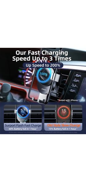 15W Qi Car Phone Holder Wireless Charger Car Mount Intelligent Infrared for Air Vent Mount car charger wireless For iPhone12 pro