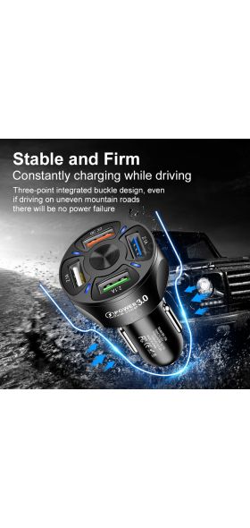 AIXXCO 3 Ports USB Car Charger Quick Charge 3.0 Fast Car Cigarette Lighter For Samsung Huawei Xiaomi iphone Car Charger QC 3.0