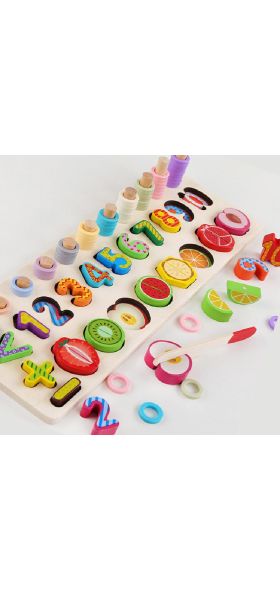 Montessori Educational Wooden Toys For Kids Board Math Fishing Count Numbers Digital Shape Match Early Education Child Gift Toy