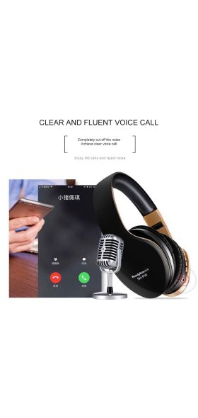 PunnkFunnk Wireless Headphones Bluetooth Earphone 5.0 Foldablel 3D Bass Stereo Noise Reduction Gaming Headset/Mic  For Mobile PC