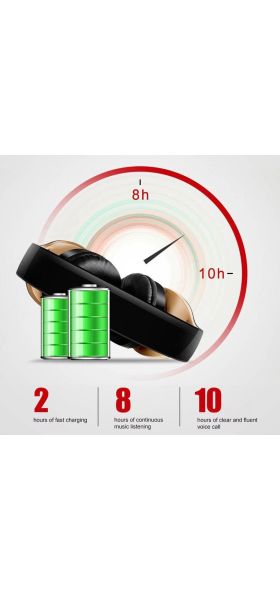 PunnkFunnk Wireless Headphones Bluetooth Earphone 5.0 Foldablel 3D Bass Stereo Noise Reduction Gaming Headset/Mic  For Mobile PC