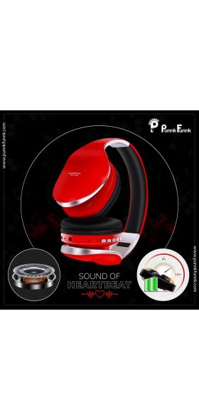 PunnkFunnk Wireless Headphones Bluetooth Earphone 5.0 Foldablel 3D Bass Stereo Noise Reduction Gaming Headset/Mic  For Mobile PC