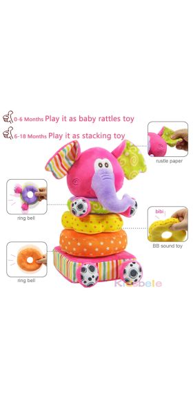 Toys For Newborn Children Educational Baby Toys Soft Plush Mobile Rattles Toys Kidsbele Elephant Stacking Baby Toys Handbell