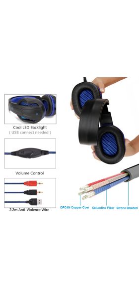 Cool LED Wired Headphones With Microphone Headset gamer  PC Headphone Headband Stereo Game Earphone For PS4/XBOX/Phone