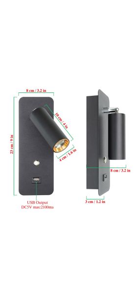 Indoor led wall lamps DC5V USB charge led  wall light bedroom modern wall lamp stair study livingroom sconce